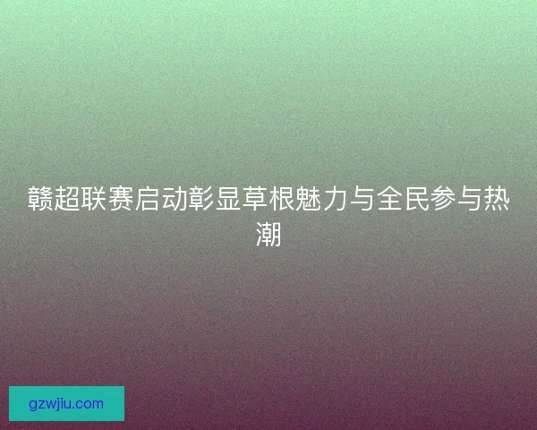 赣超联赛启动彰显草根魅力与全民参与热潮